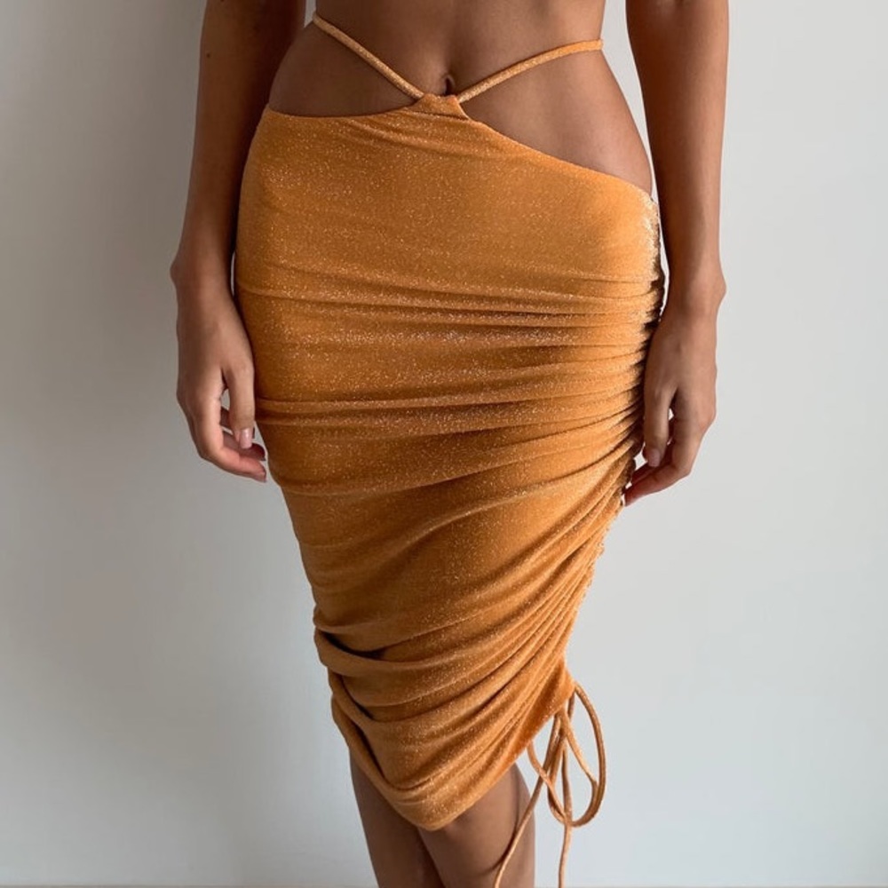 BANANHOT | Shimmer Skirt - Orange | Size: M-L